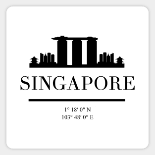 SINGAPORE BLACK SILHOUETTE SKYLINE ART Magnet